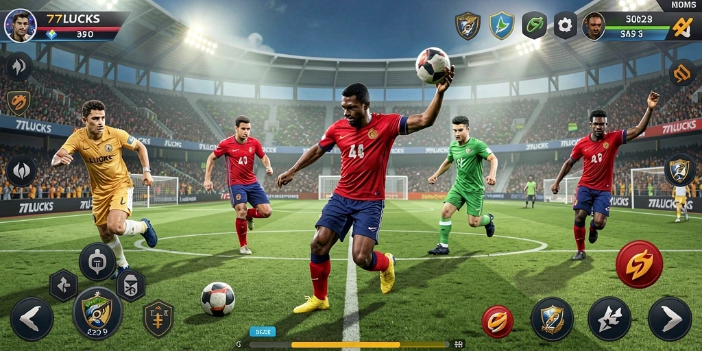 Tampilan gameplay olahraga yang menarik dalam 77LUCKS.