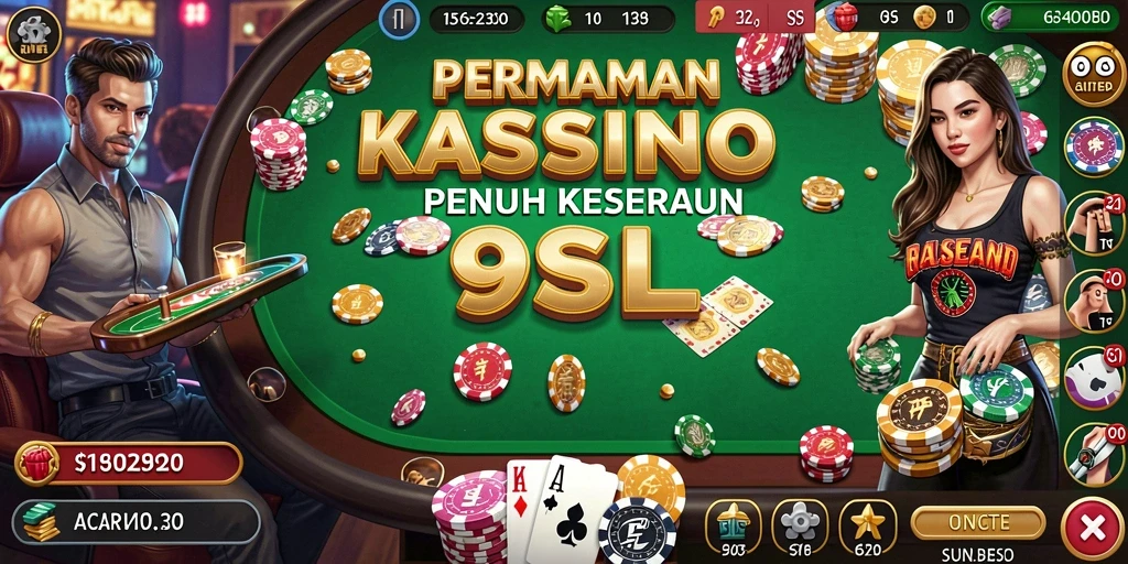 Tampilan layar permainan Kasino yang menarik di 9SL.