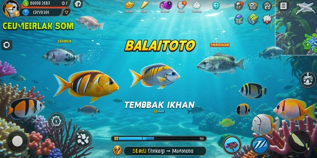 Tampilan gameplay seru dari BALAITOTO dengan berbagai jenis ikan.