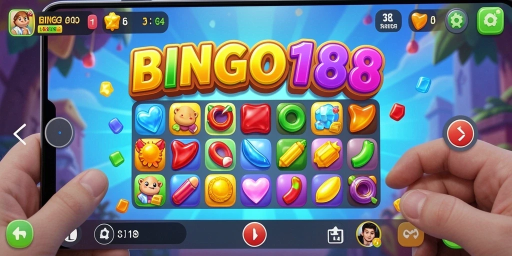 Screeshot gameplay BINGO188 menampilkan keseruan mencocokkan objek.