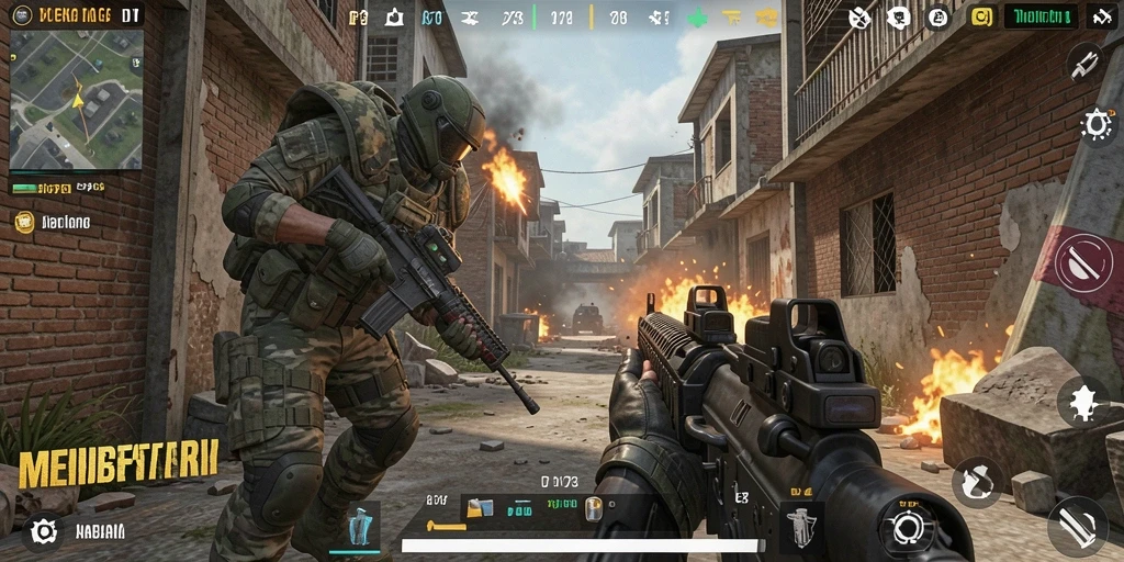 Gameplay D73 yang mencekam dengan aksi tembak-menembak yang intens.
