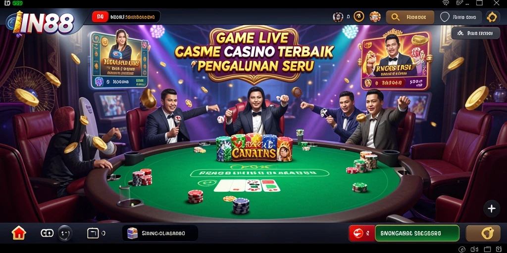 Gameplay Live Casino dengan dealer langsung dan interaksi seru.