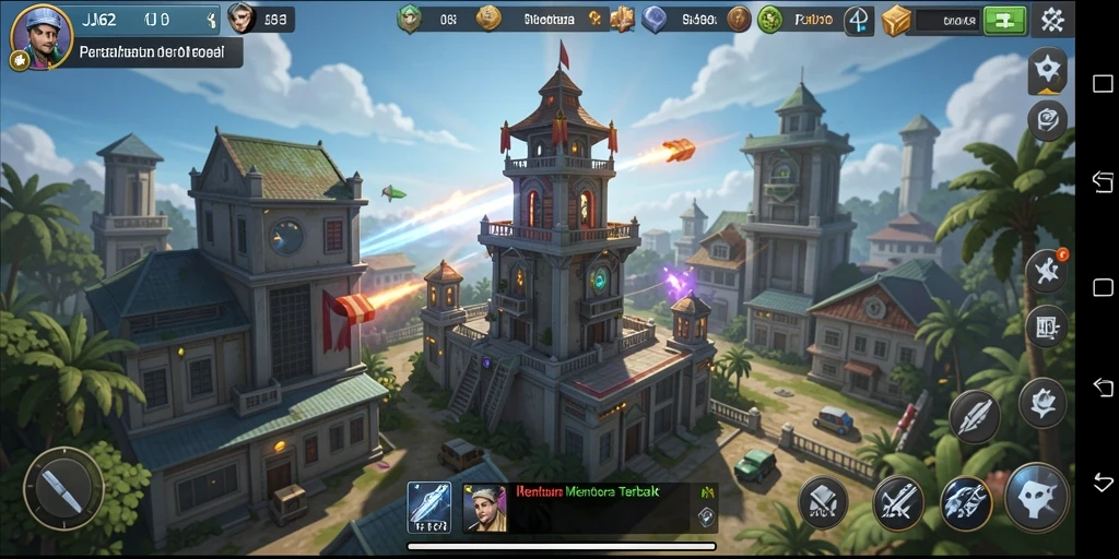 Gameplay menegangkan di JJ62 dengan pertahanan menara yang strategis.