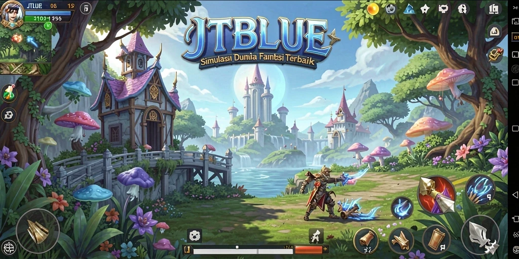 Tampilan gameplay JTBLUE yang menarik dengan fitur simulasi mendalam.
