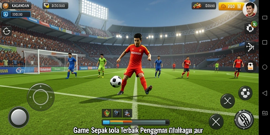 Screenshot menampilkan aksi mendebarkan dalam pertandingan sepak bola.