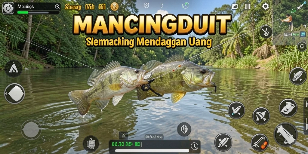 Screenshot gameplay MANCINGDUIT menampilkan aksi memancing strategis yang seru.