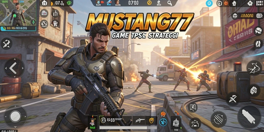 Tampilan gameplay seru dari MUSTANG77 dalam aksi TPS.