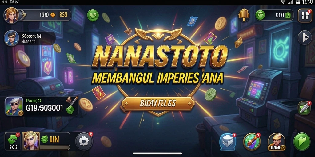 Screenshot gameplay <strong>NANASTOTO</strong> menampilkan kota bisnis yang dinamis dan interaktif.