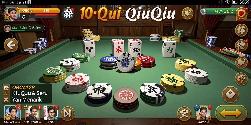 Tampilan gameplay QiuQiu yang menarik dan seru di ORCA128.