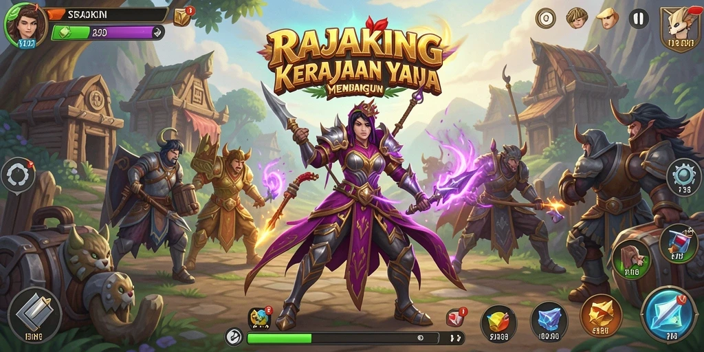 Tampilan gameplay RAJAKING yang menarik dan penuh aksi.