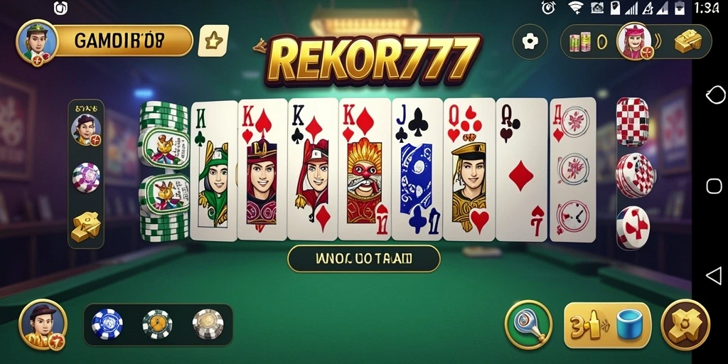 Tampilan gameplay menarik dari REKOR777 game Domino.