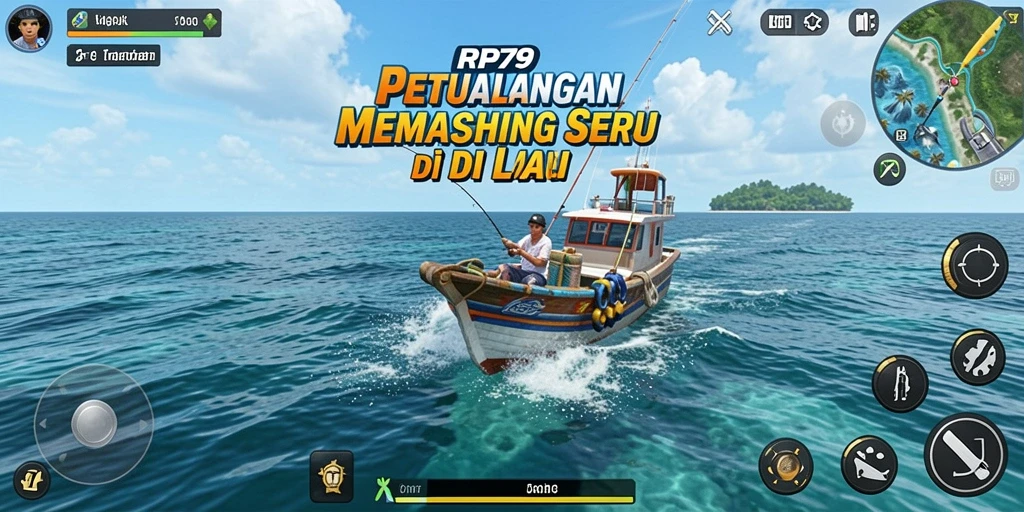 Gameplay RP79 yang menegangkan dan penuh warna saat memancing.