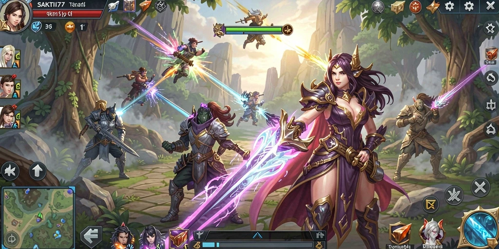 Tampilan gameplay SAKTI77 dengan aksi strategi yang mendebarkan.