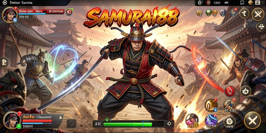 Tampilan menegangkan gameplay balap SAMURAI88 dengan detail yang luar biasa.
