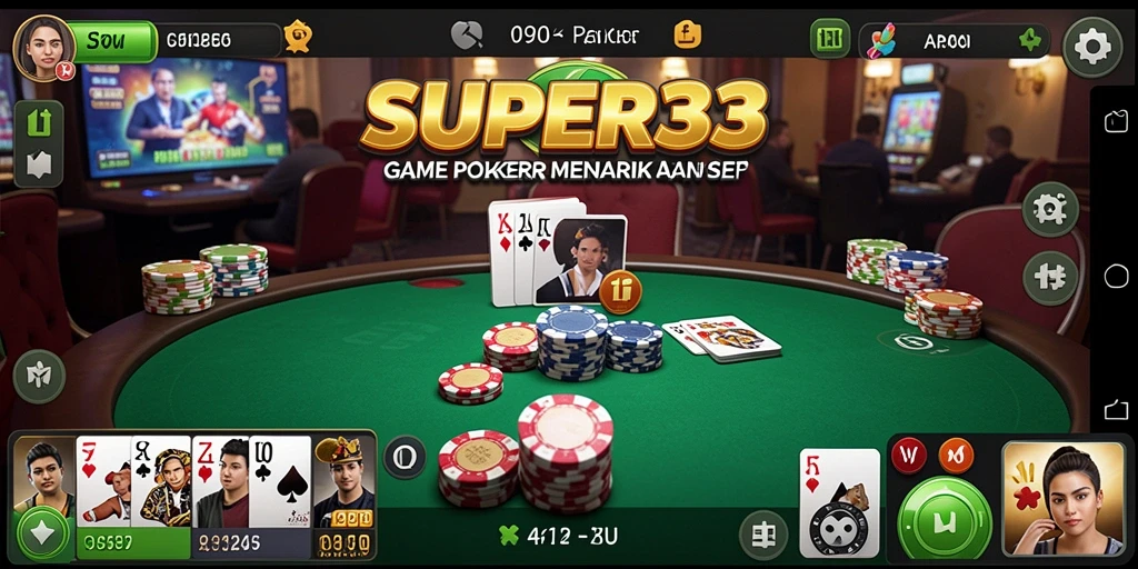Tampilan gameplay poker yang seru dan menarik di SUPER33.