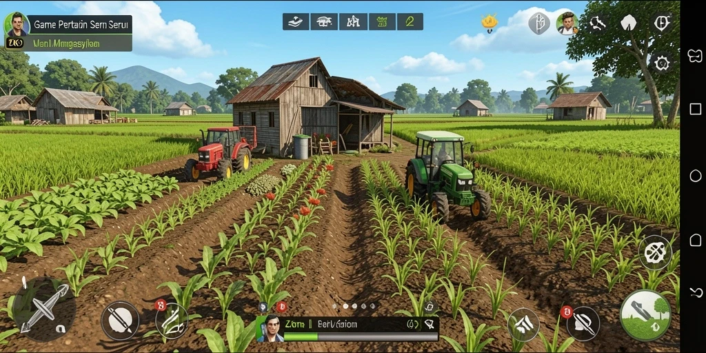 Tampilan gameplay ZK9 yang menawan dan menarik dalam dunia pertanian.